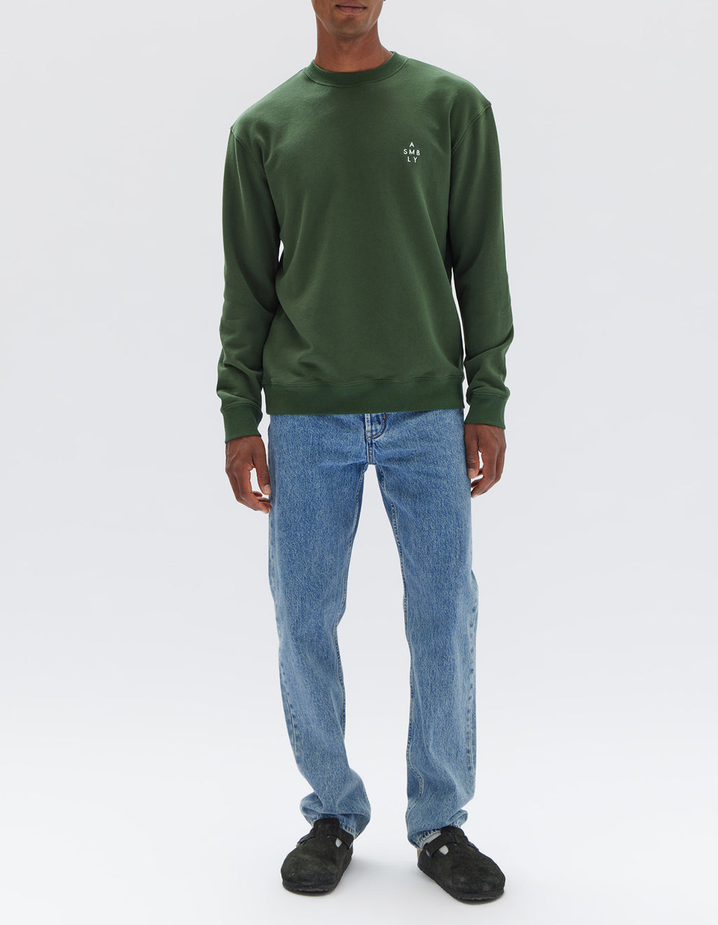 Mens Stacked Crew Forest