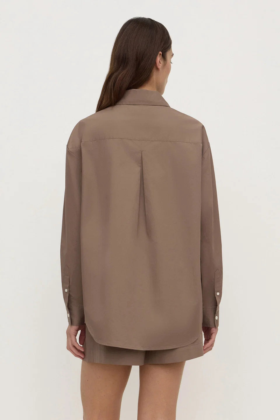 Micha Poplin Shirt Dark Sand
