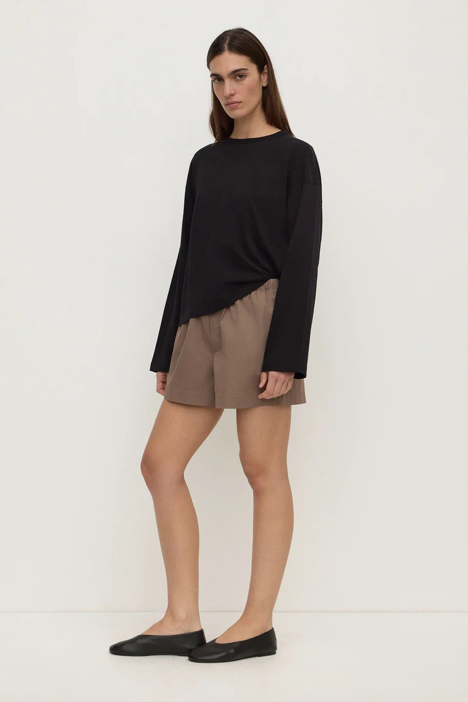 Micha Poplin Short Dark Sand