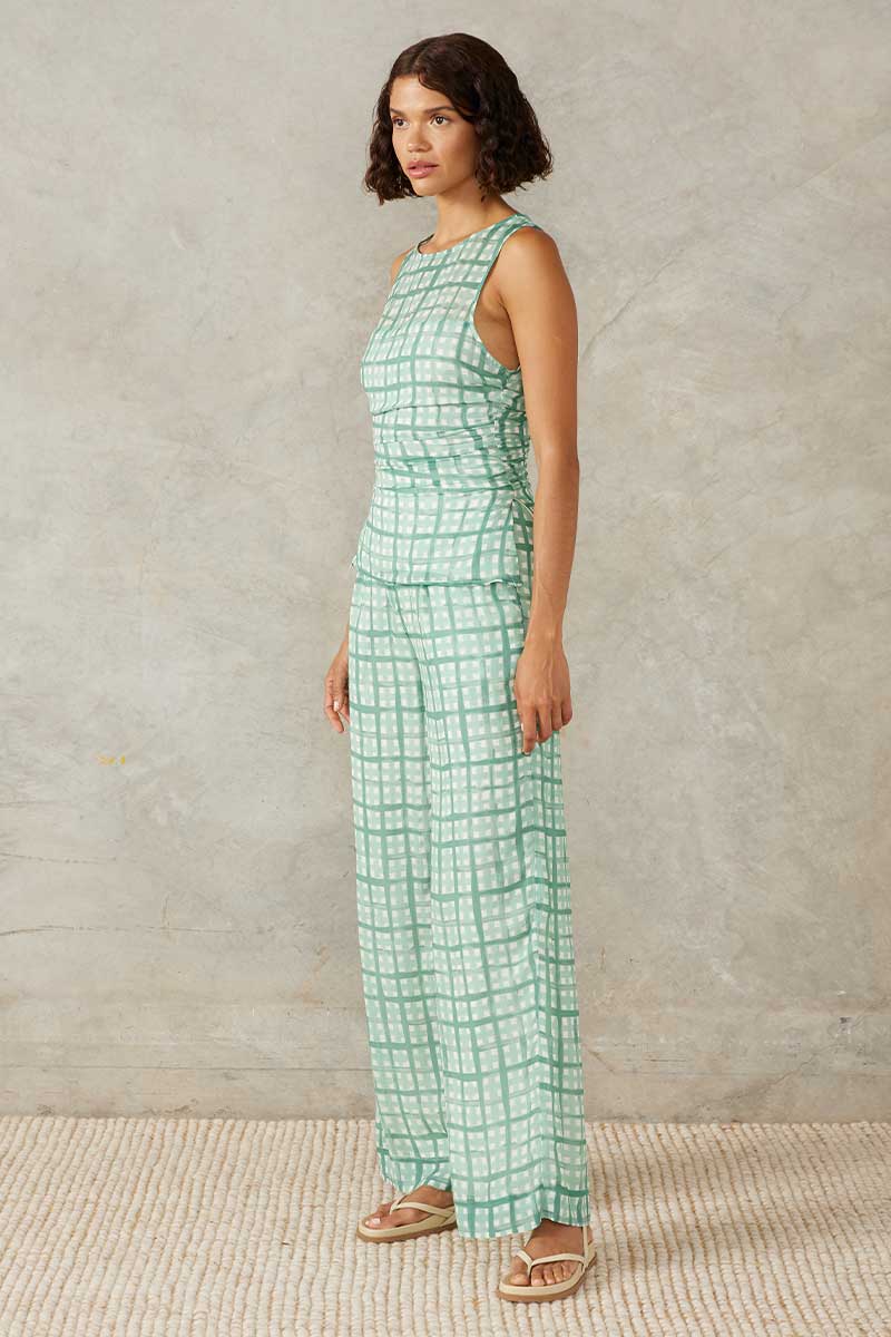Seaside Pant Green Check