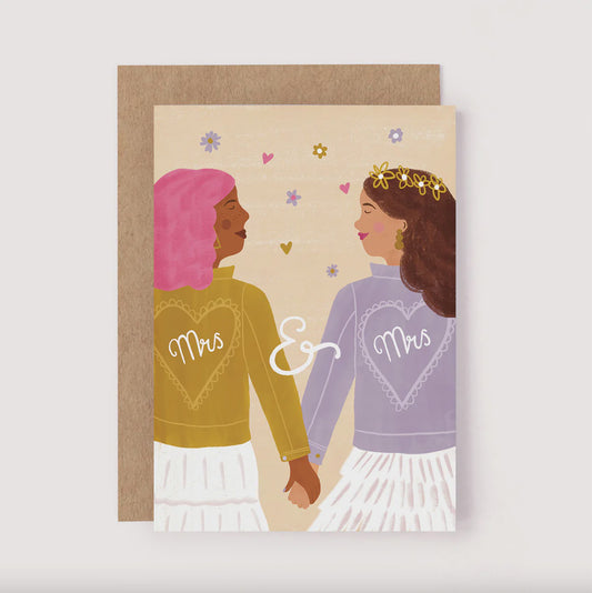 Mrs and Mrs Wedding Card