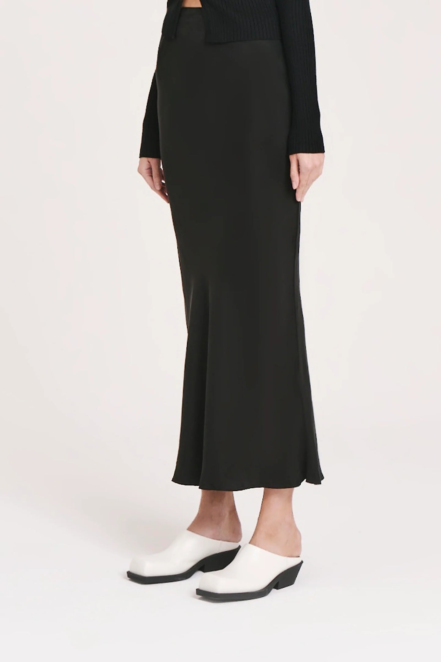 Ines Cupro Skirt Black