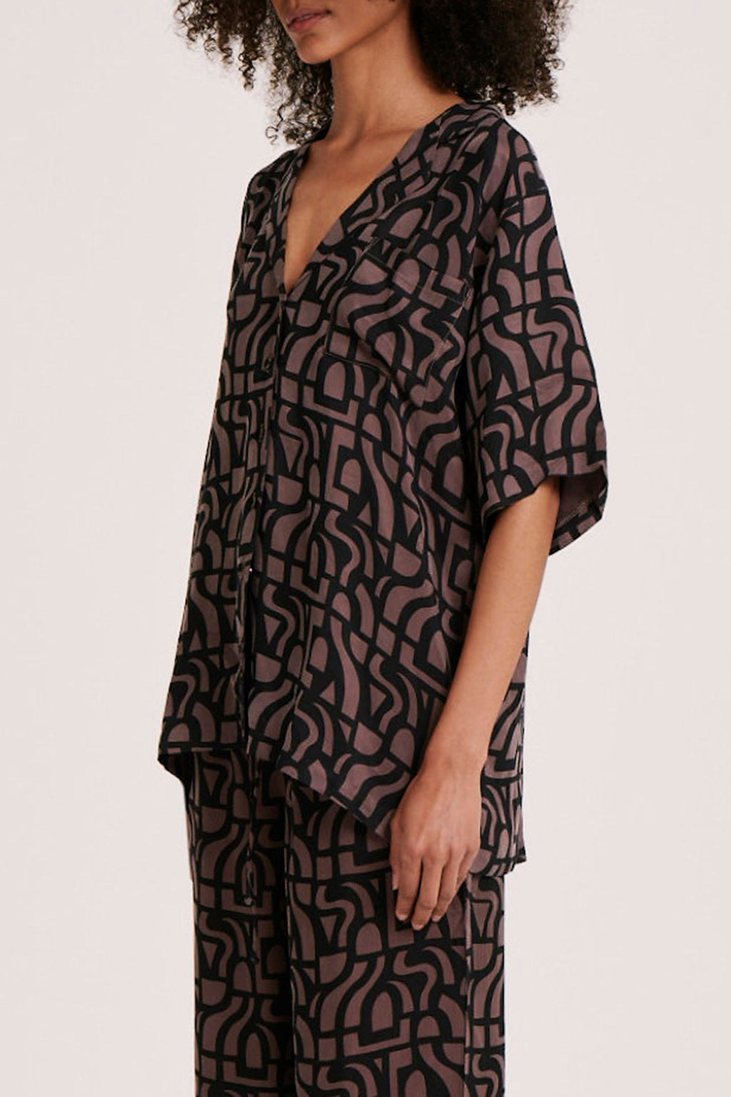 Yves Cupro Oversized Shirt Goya