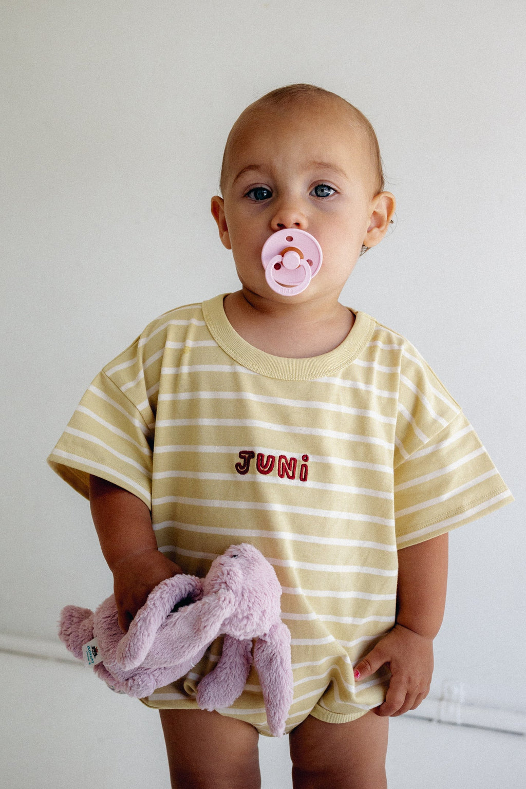 Riley T-Shirt Romper Butter Stripe