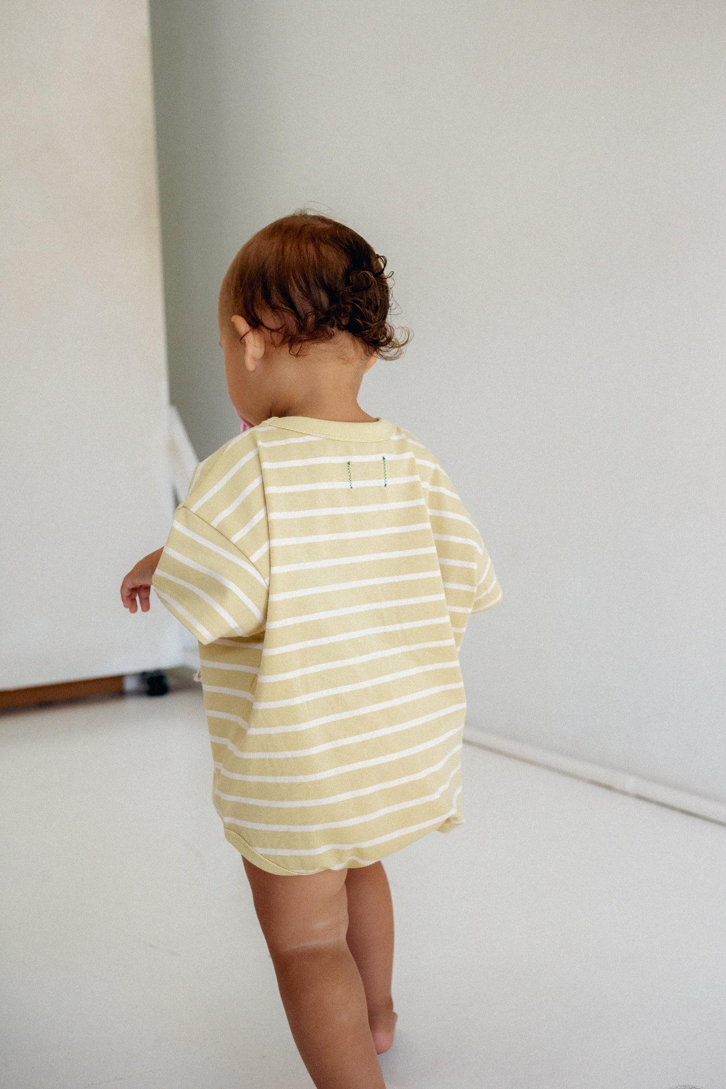 Riley T-Shirt Romper Butter Stripe