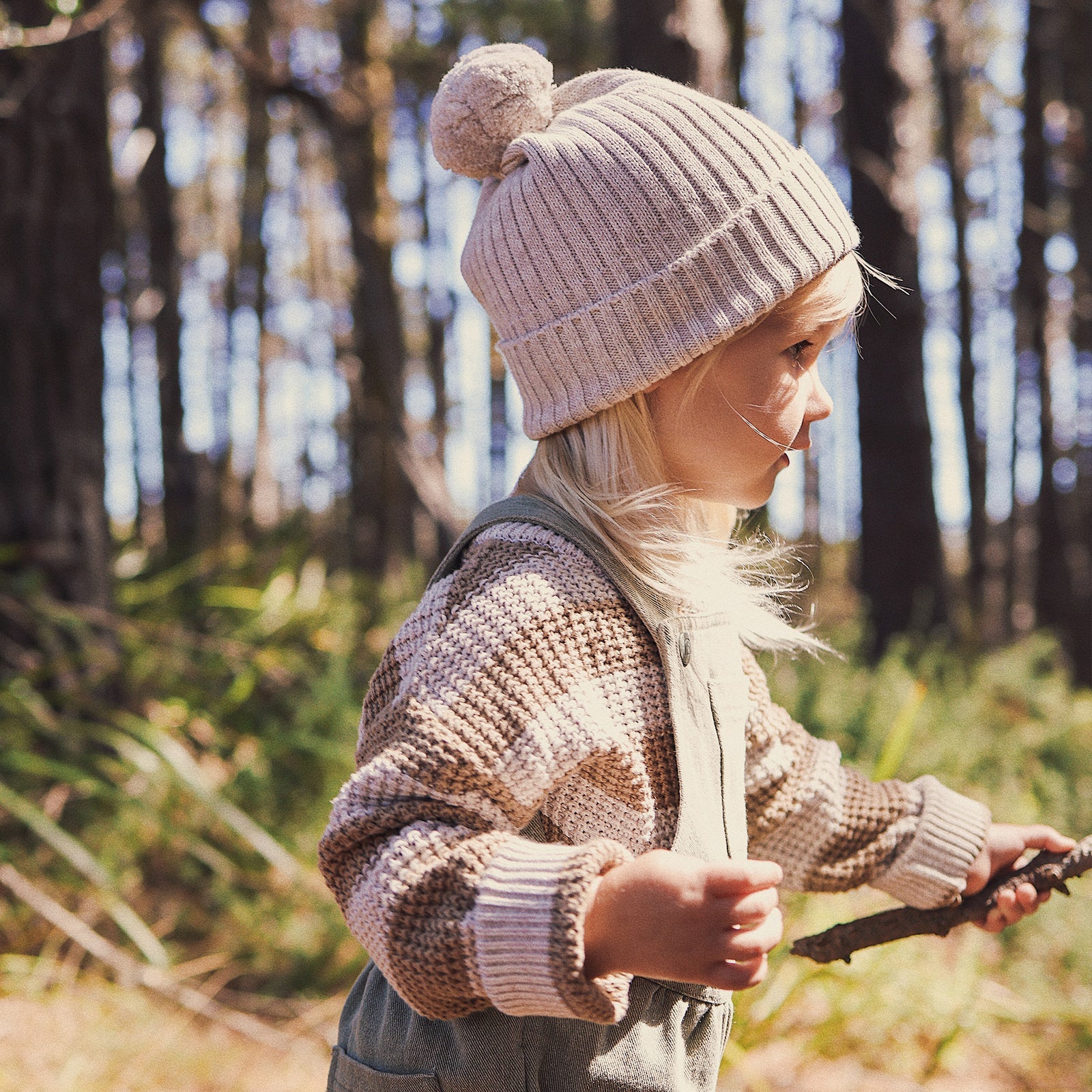Chunky Rib Knit Beanie Oatmeal