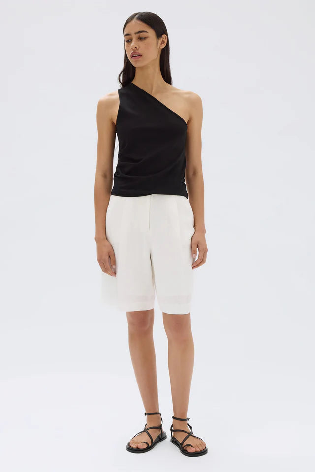 Orchid One Shoulder Top Black