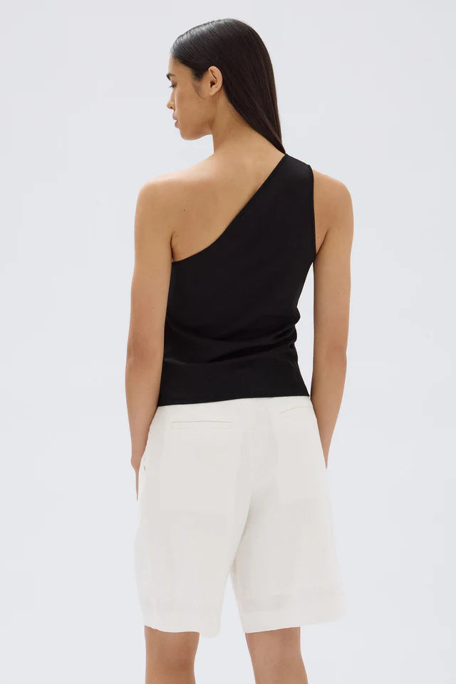Orchid One Shoulder Top Black