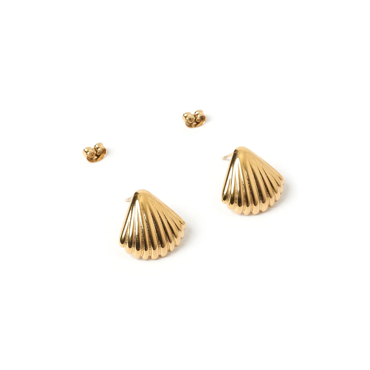 Perla Gold Shell Earrings