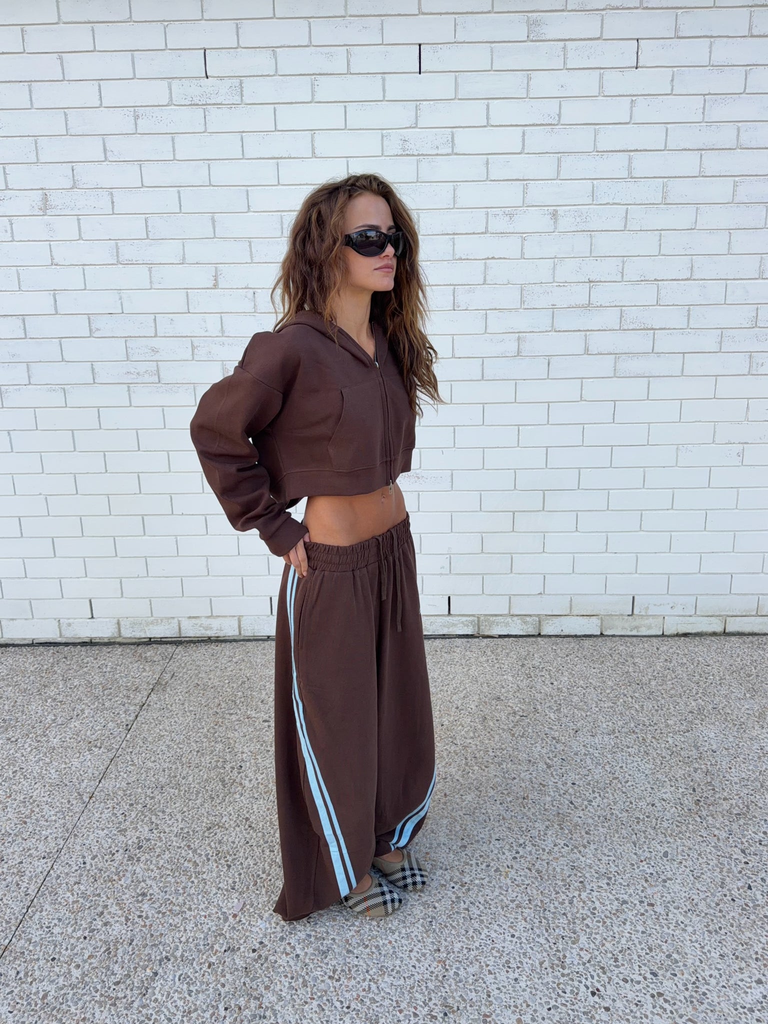SŚAINT BARREL PANT - BROWN & BLUE