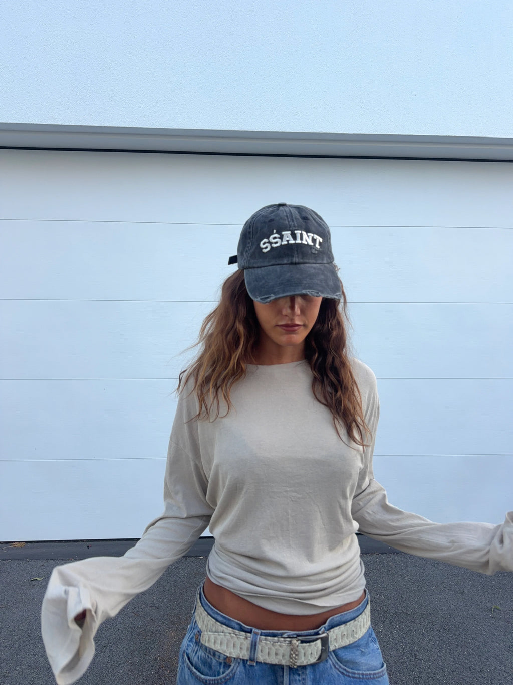 SSAINT Logo Cap Black Cream Acid