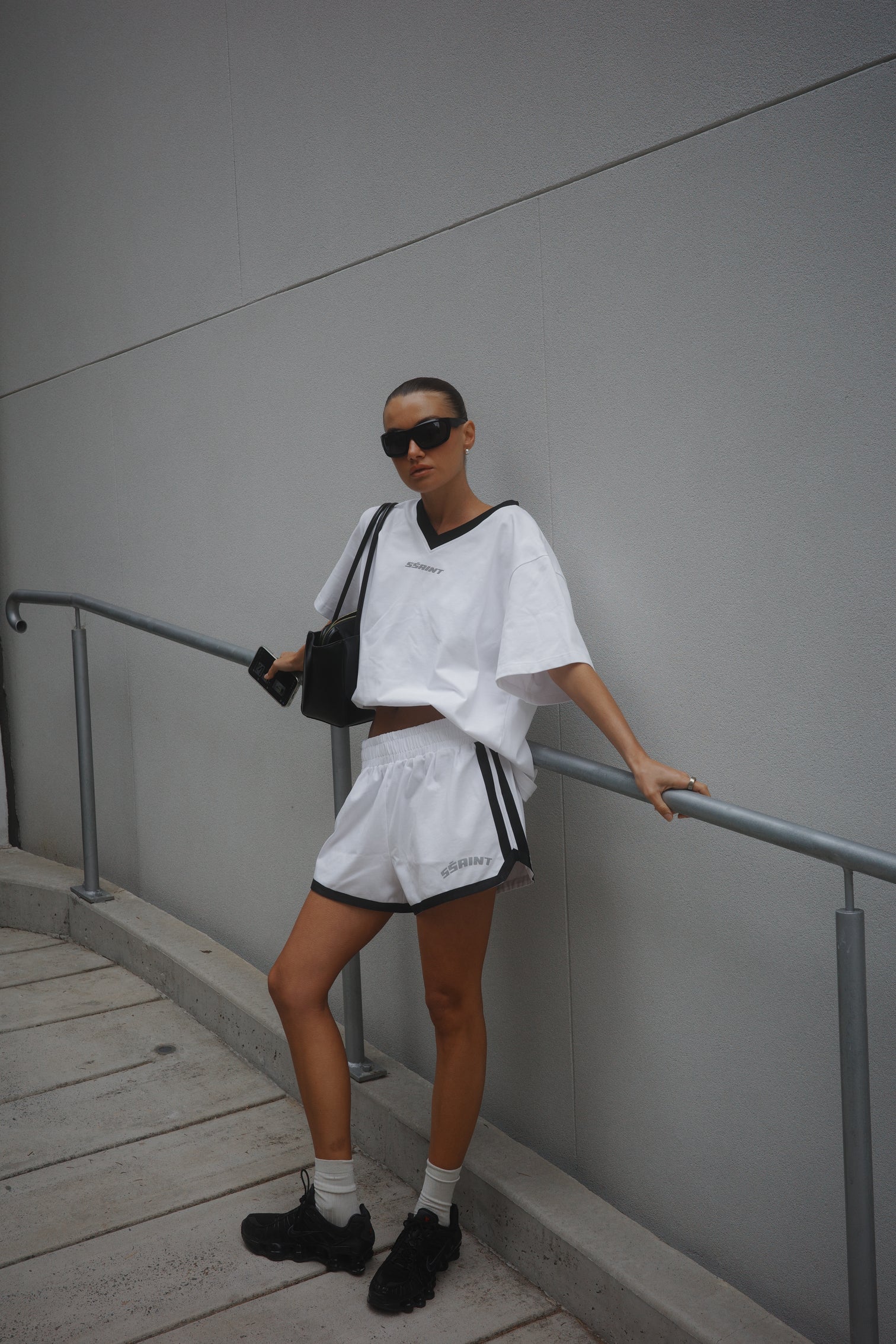 Reflective Tee V Neck White
