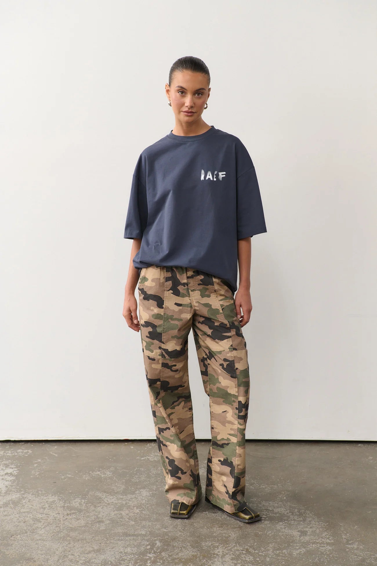 Blurred Raef Tee Washed Black
