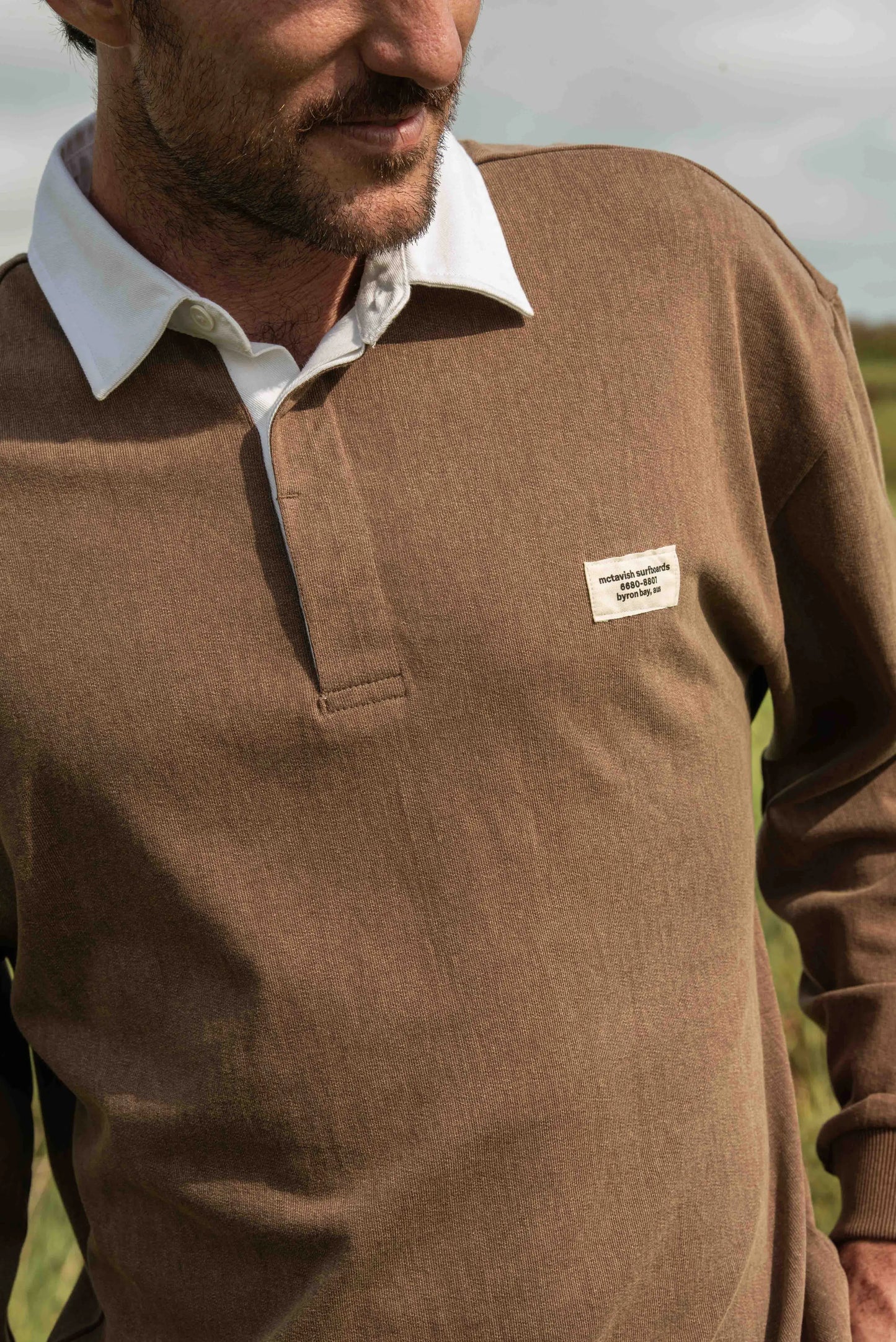 Mens Rugby Polo Brown