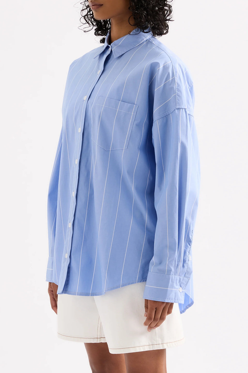 Harper Poplin Shirt Blue Stripe
