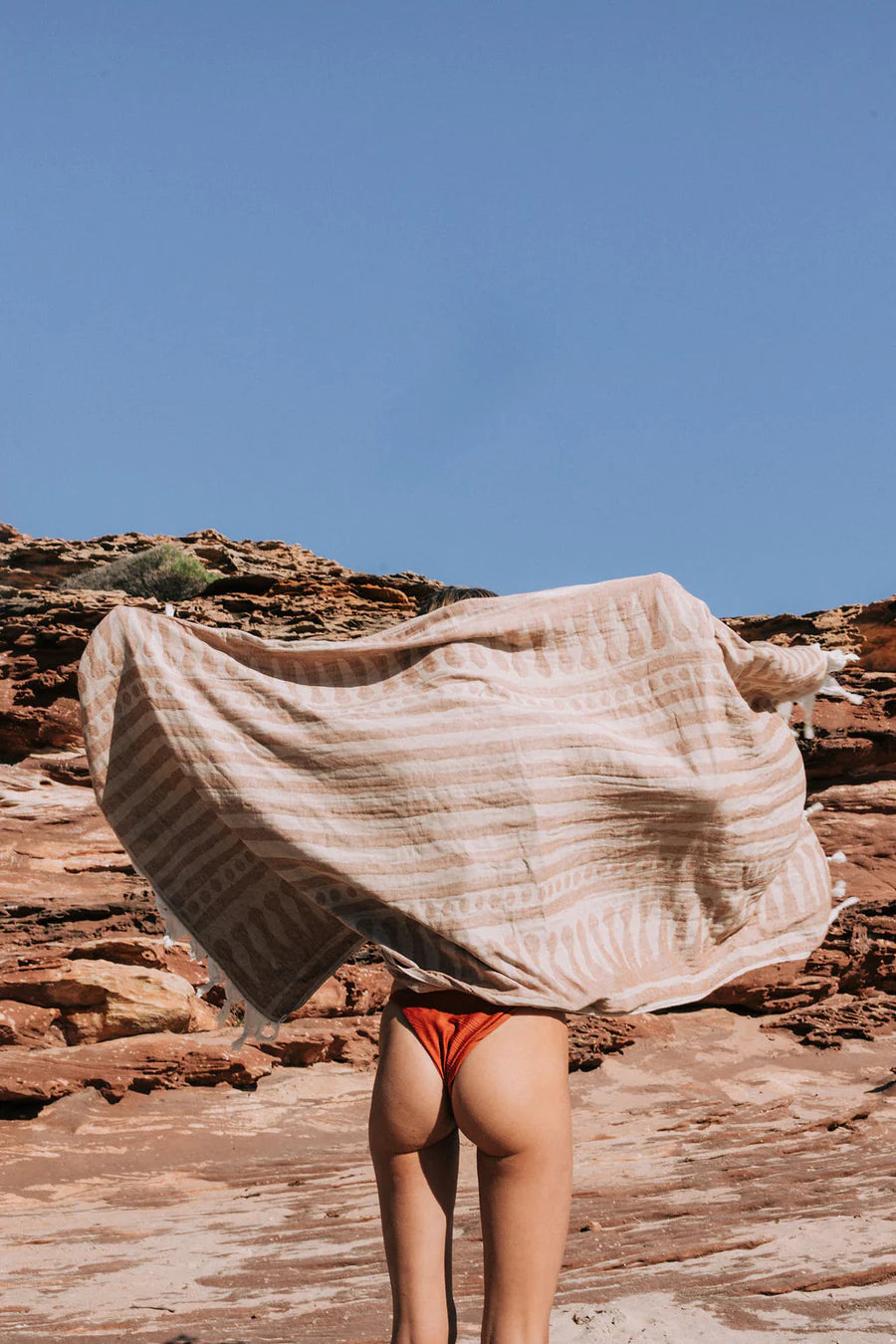 Stripe Towel Brown