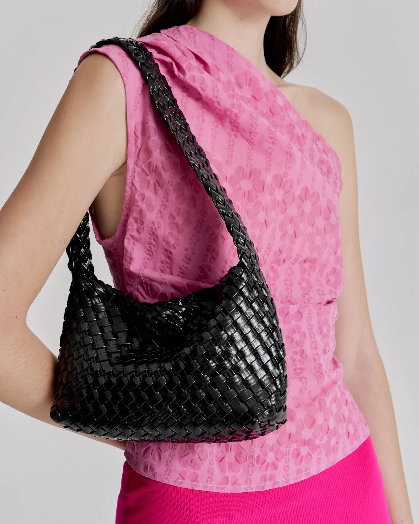 Luca Large Woven Bag Black