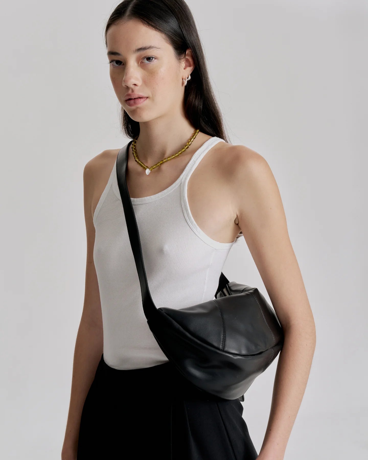 Mischa Crescent Bag Black