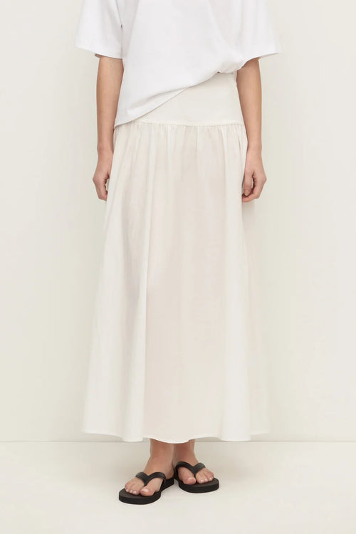 Sarah Cotton Maxi Skirt White