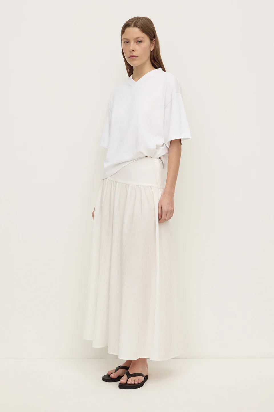 Sarah Cotton Maxi Skirt White