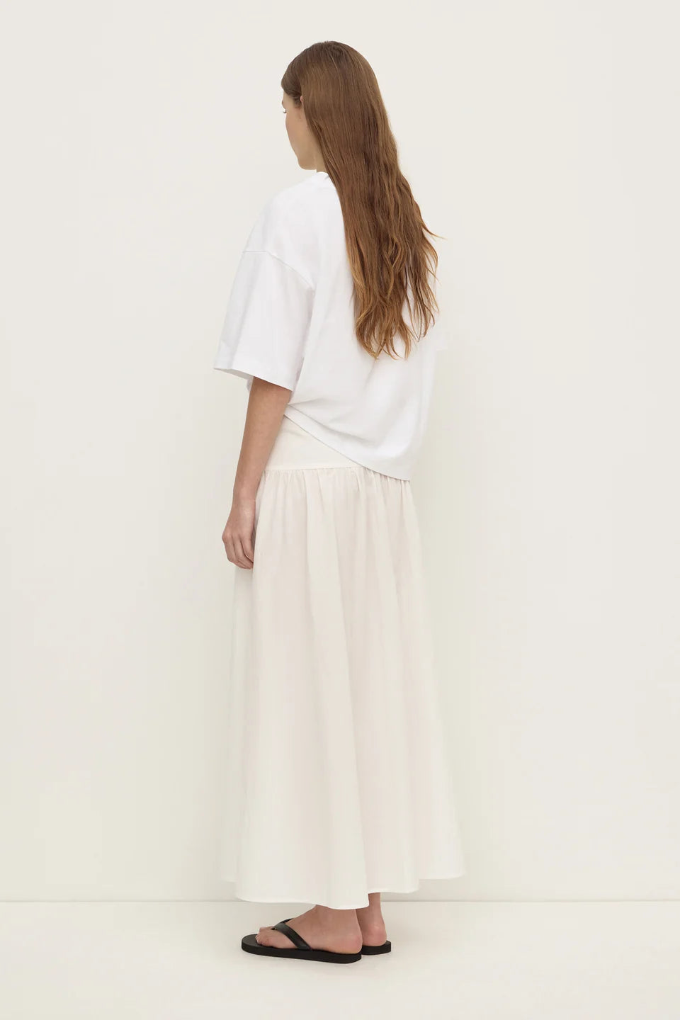 Sarah Cotton Maxi Skirt White
