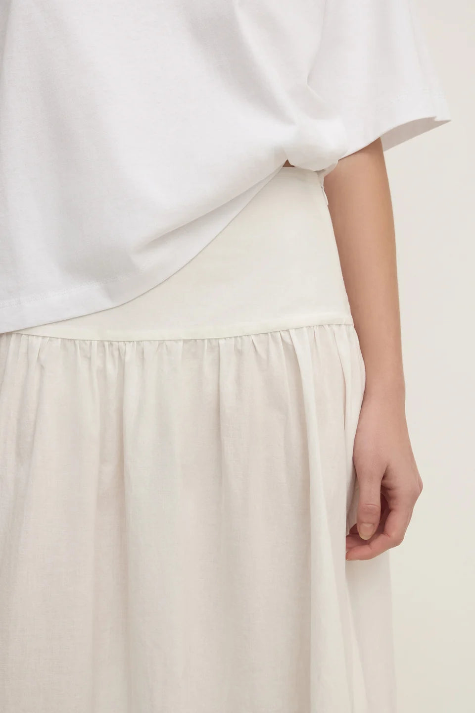 Sarah Cotton Maxi Skirt White