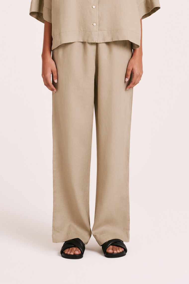 Linen Lounge Pant Washed Olive