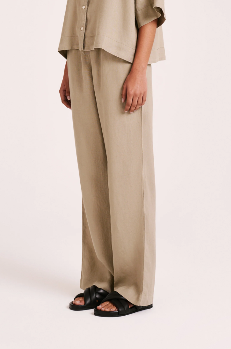 Linen Lounge Pant Washed Olive