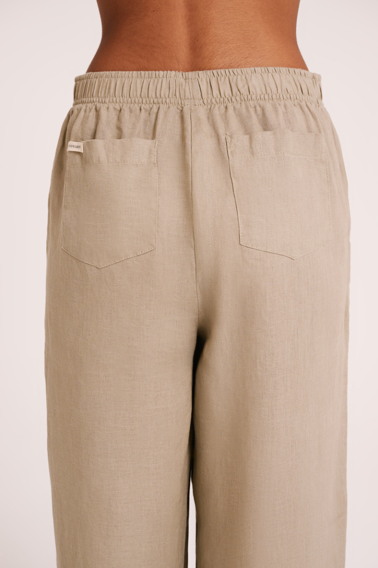 Linen Lounge Pant Washed Olive