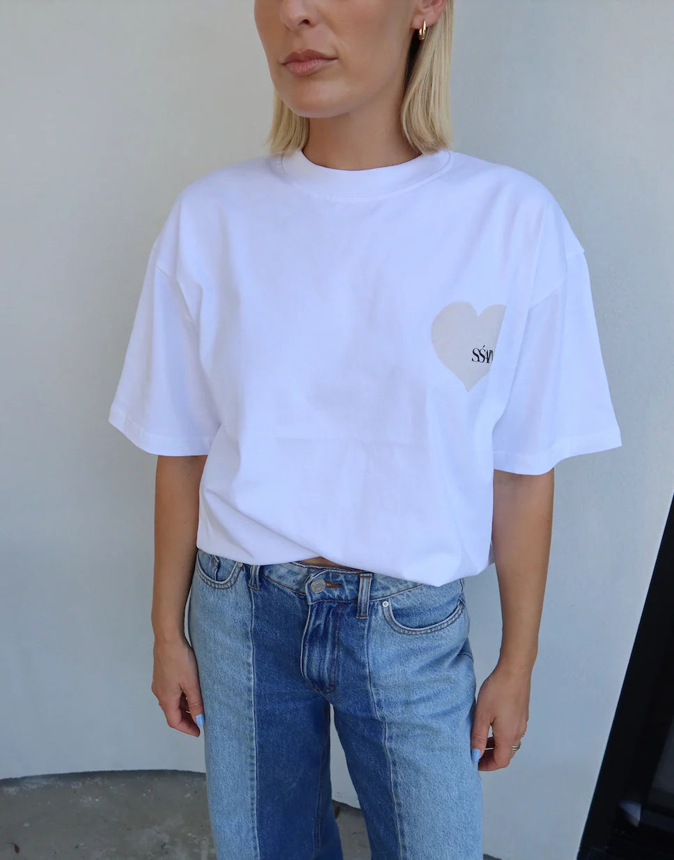Heart Tee White Cream