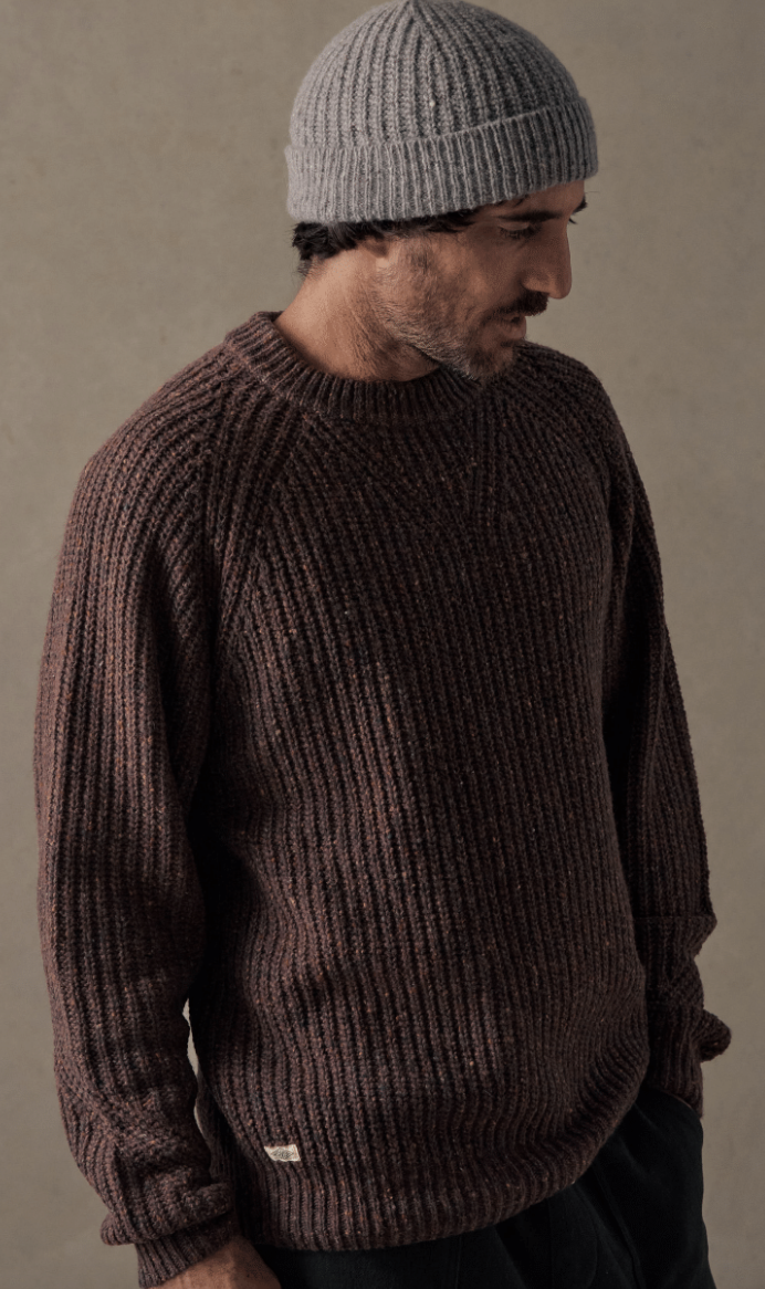 Fisherman Knit Jumper Brown