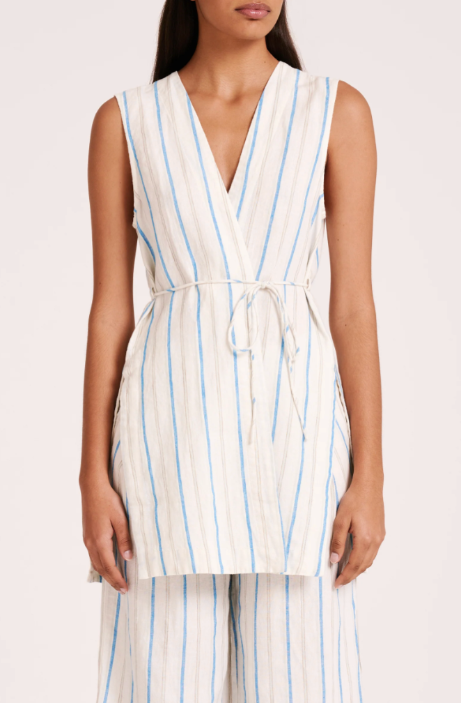 Yin Linen Vest Stripe