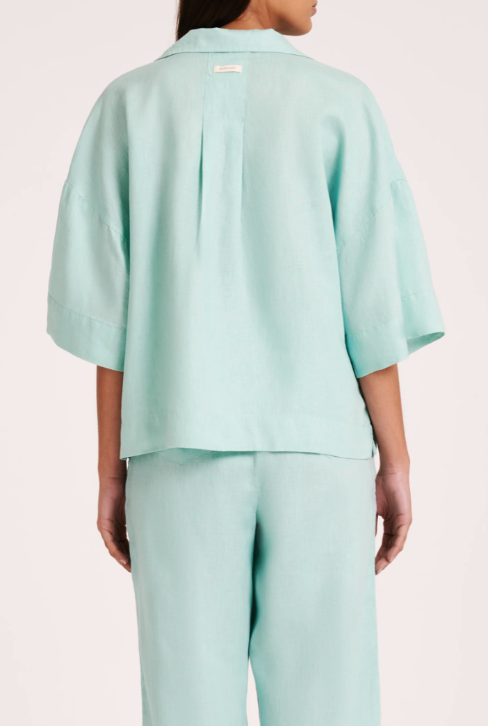 Lounge Linen Shirt Aqua