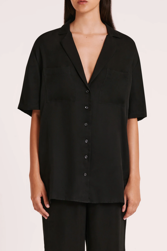 Lucia Cupro Shirt Black