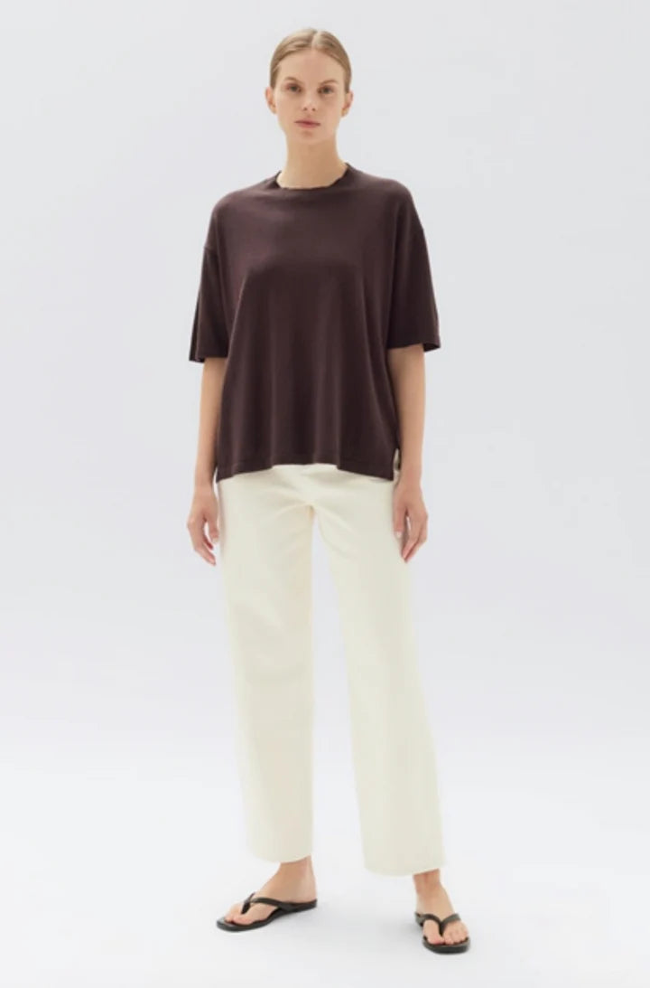 Cotton Cashmere Tee Chestnut