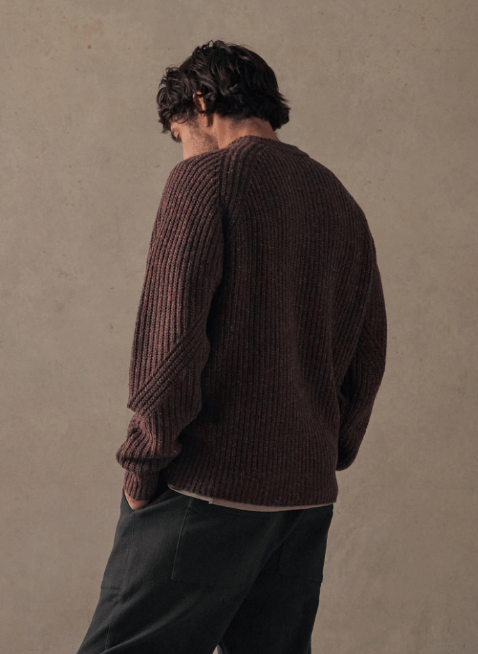 Fisherman Knit Jumper Brown