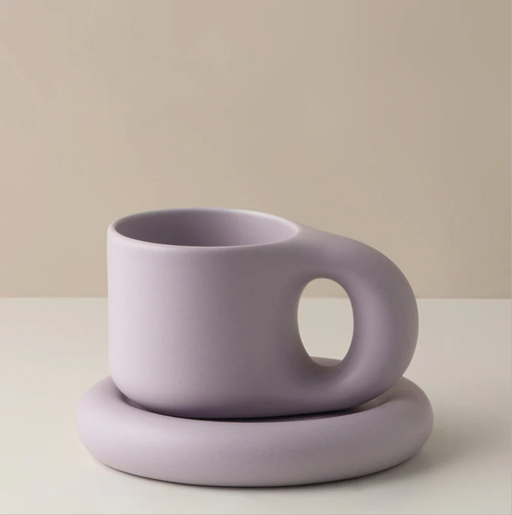 Purple Ceramic Mug Set