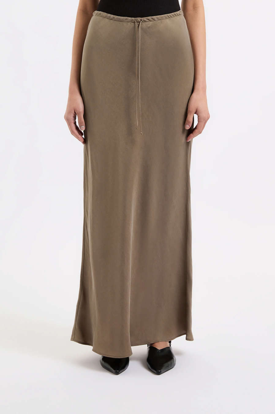 Seshni Tencel Maxi Skirt Chestnut