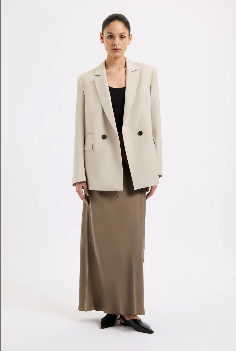 Seshni Tencel Maxi Skirt Chestnut