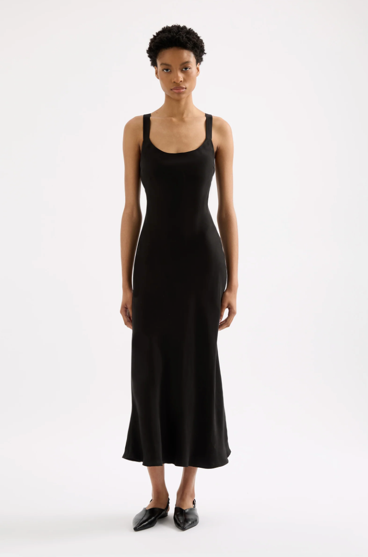 Ren Cupro Slip Dress Black