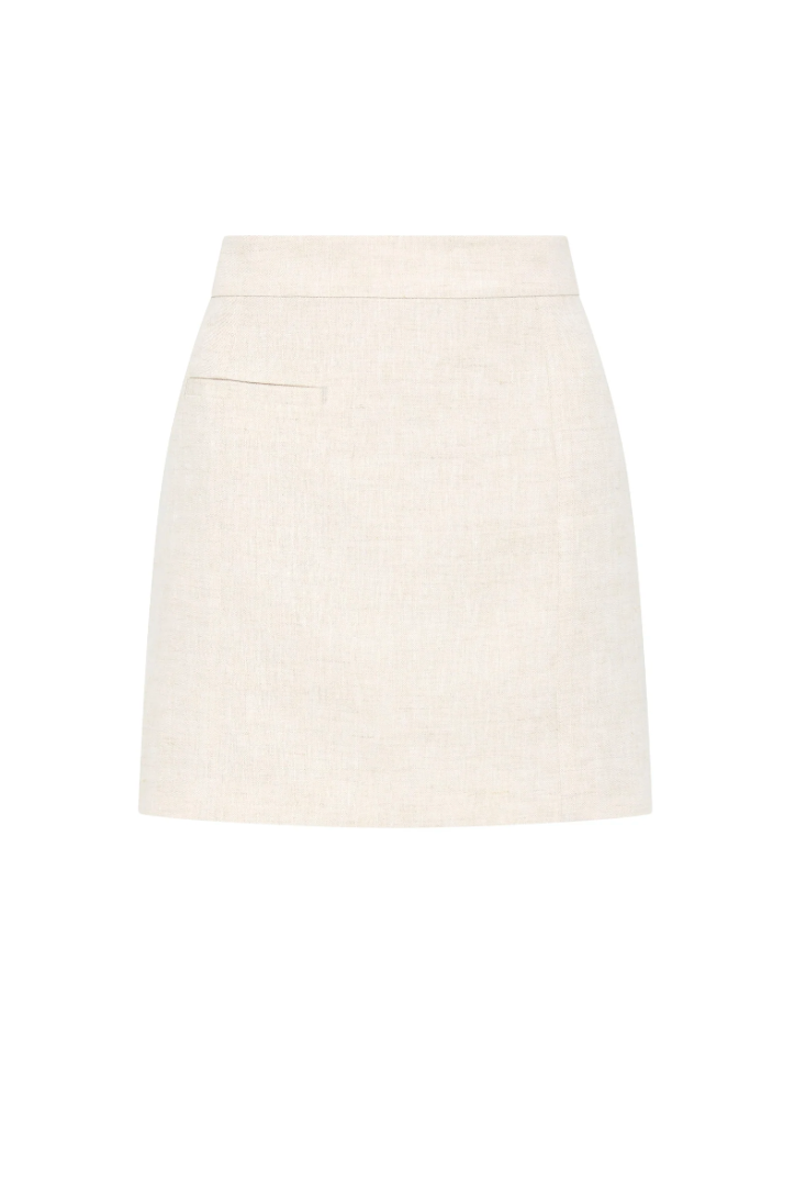 Clio Linen Mini Skirt Natural