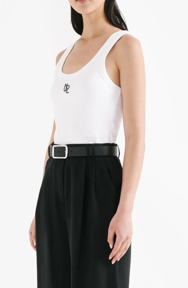 Organic Emblem Tank White