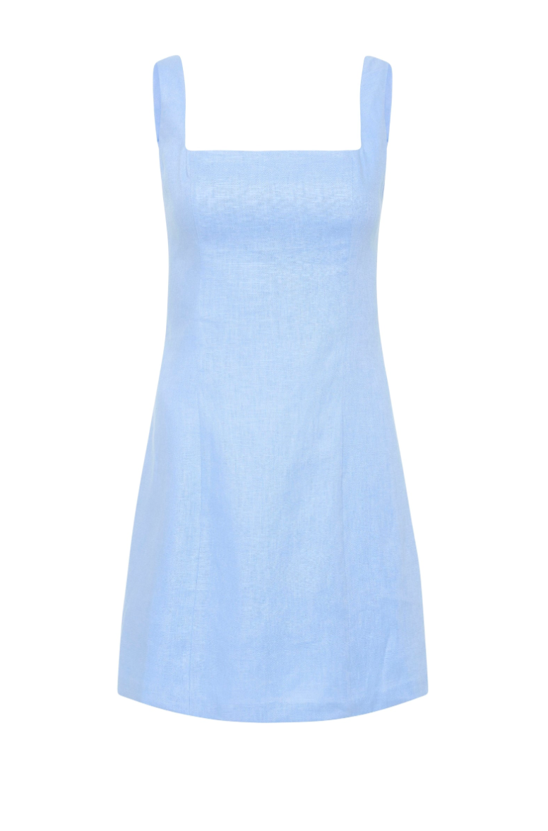 Monroe Linen Mini Dress Sky
