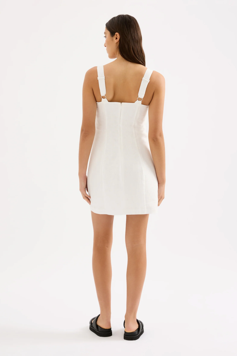 Monroe Linen Mini Dress White