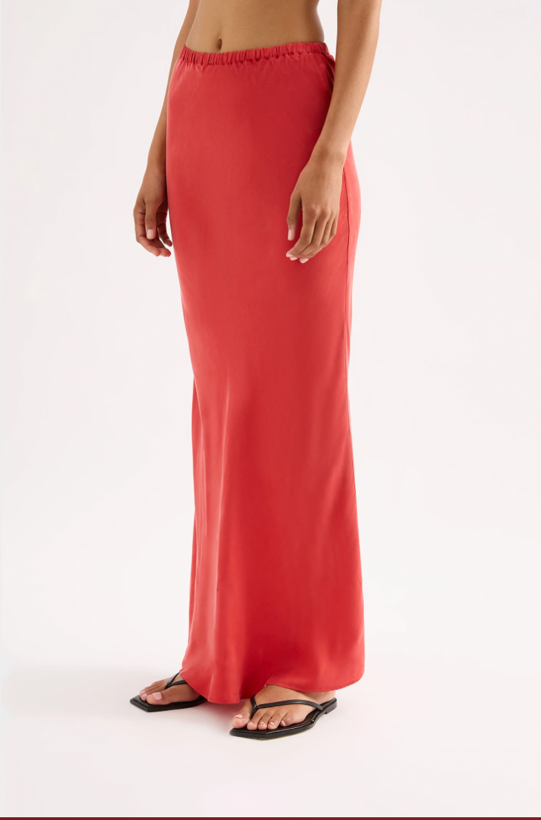 Ines Cupro Skirt Chilli