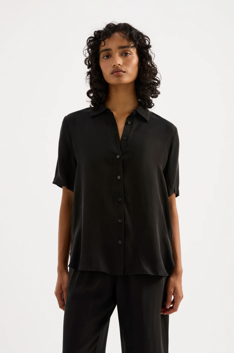 Dara Cupro Shirt Black