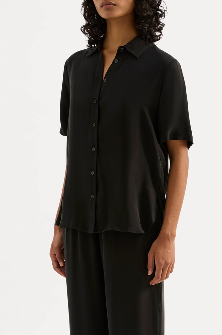 Dara Cupro Shirt Black