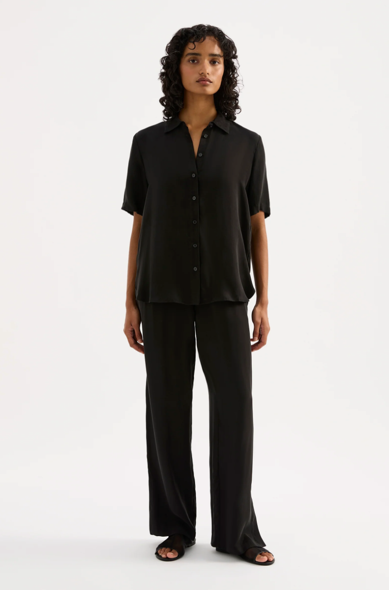 Dara Cupro Shirt Black