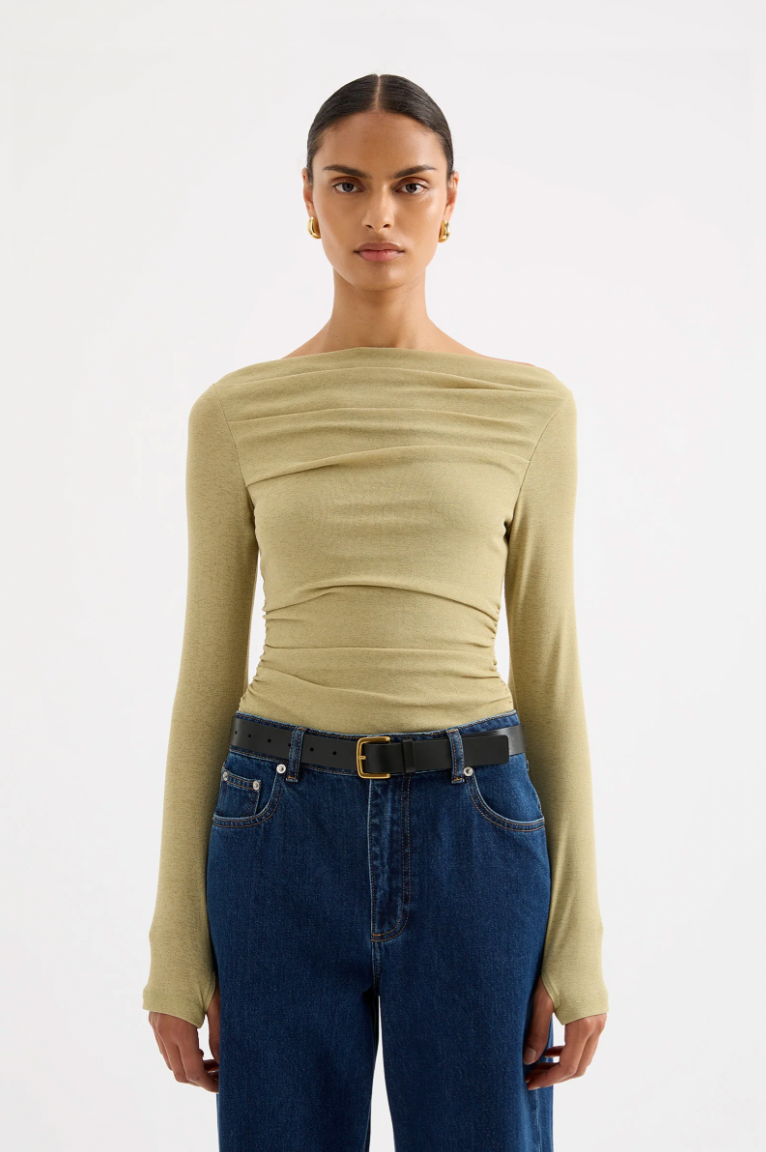 Ziel Off Shoulder Top Matcha