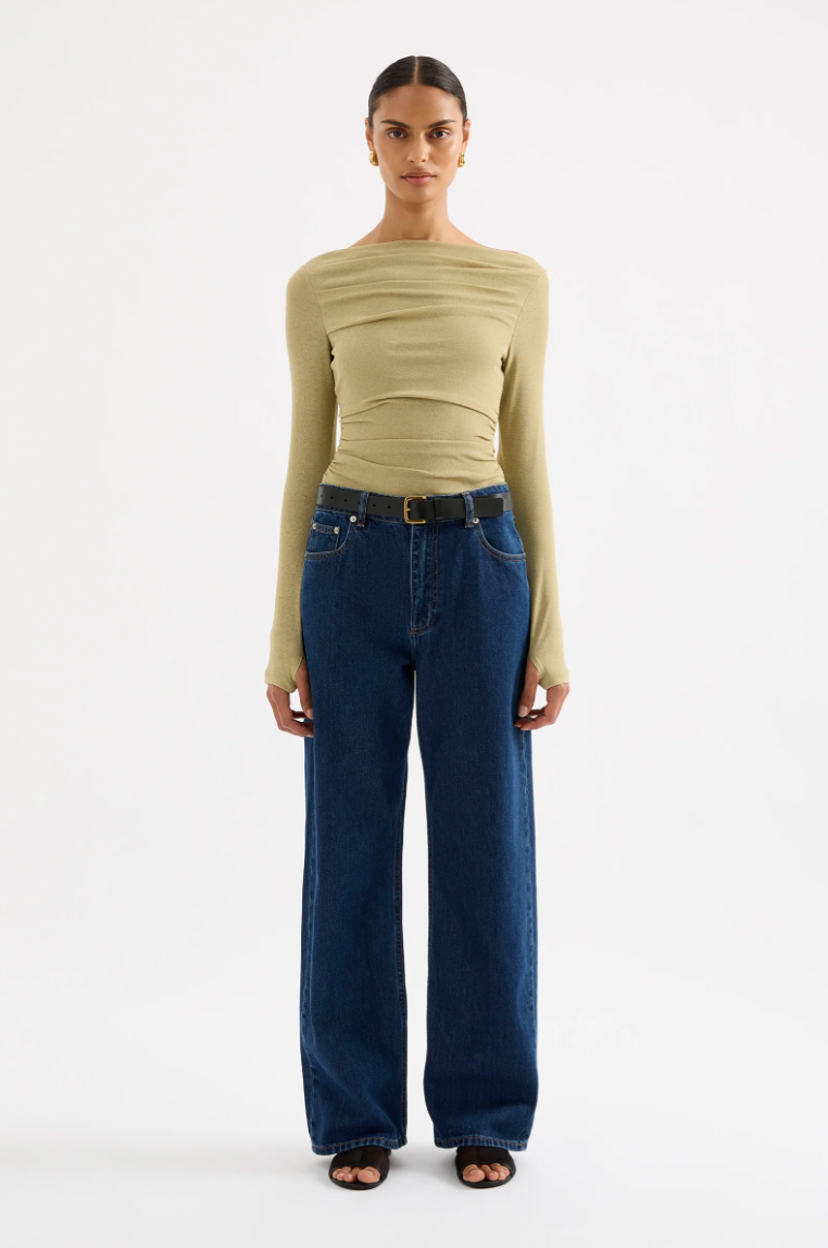 Ziel Off Shoulder Top Matcha